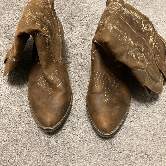 Rampage Cowboy Boots Brown Embroided Pointed Toe RAM-VIDA 429105 Sz 7 M - Picture 3 of 7